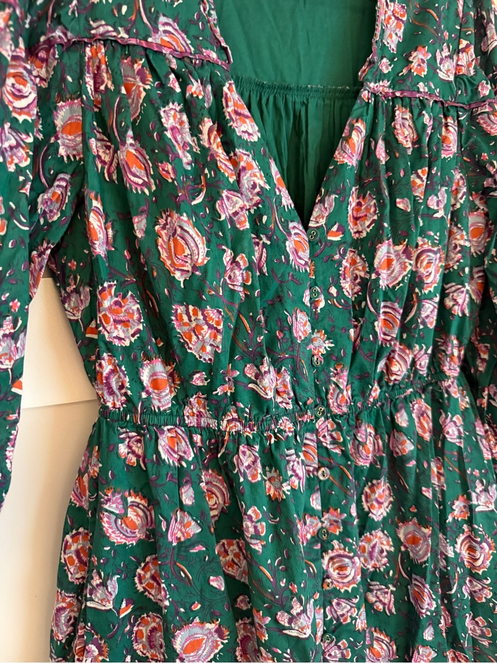 Cleobella Green Floral Midi Dress - Picture 2 of 3